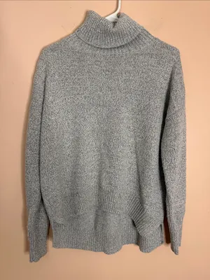 SHEIN Men's Light Gray Turtleneck Sweater thumbnail 1