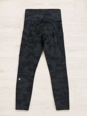 Lululemon Fast and Free High Rise Legging 25in Incognito Camo Multi Grey Sz 6 thumbnail 2