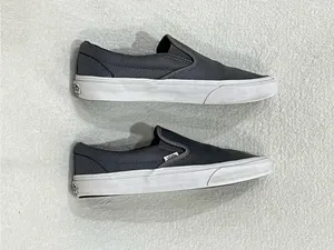 Vans Classic Grey Perf Leather Slip-On in Smoked Pearl Unisex Women’s Size 9.5 thumbnail 9
