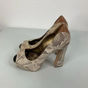 Sam‎ Edelman Tacoma Snakeskin Open Toe Platform Heels Size 7.5 thumbnail 3