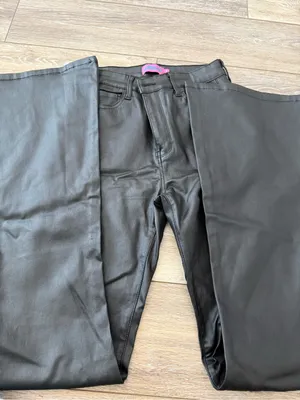 Edikted Faux Black Leather Flare Pants thumbnail 6