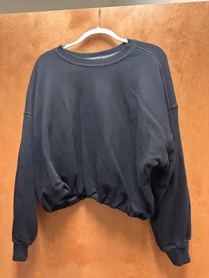 Velvet by Graham & Spencer Black crew neck sweatshirt thumbnail 2