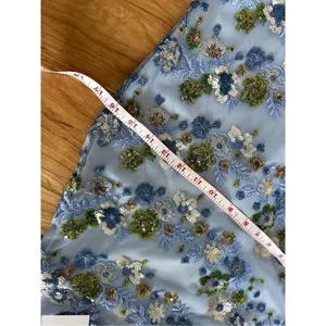 Blue sequence flower dress size medium thumbnail 7