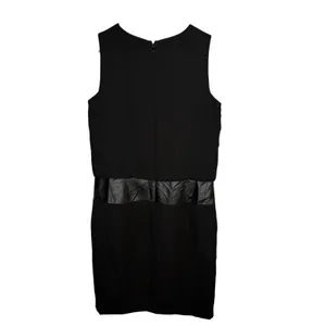 Lauren Ralph Lauren Sheath Dress‎ Size 4 Black Faux Leather Trim Sleeveless Mini thumbnail 6