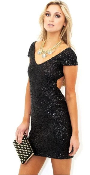 Lovers + Friends Bahama Mama in Black Sequin thumbnail 1