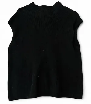 Black sleeveless mock neck knit sweater. Size small. thumbnail 1