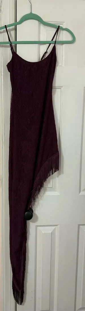 White Fox Cannes getaway lace maxi dress plum thumbnail 1