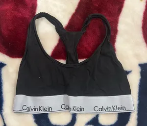 Calvin Klein Black and Gray Sports Bra thumbnail 1