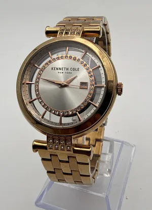 Elegant Kenneth Cole New York Gold-Tone Rhinestone Watch Working New Battery thumbnail 1