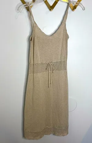 Zara Crochet Tie waist Dress medium Cottagecore thumbnail 1