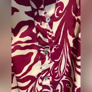 Zara Magenta Pink and Cream Printed Oversized Mini Dress Size M thumbnail 4
