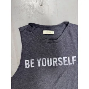 Abercrombie & Fitch x Taylor Swift Be Yourself Graphic Muscle Tank Top Gray XS thumbnail 2