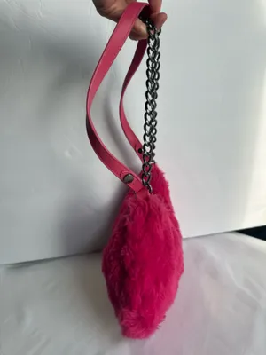 Y2k inspired steve madden Pink faux fur mini bag thumbnail 5