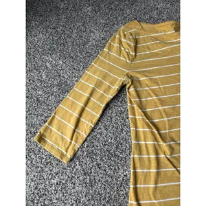 A New Day Women's yellow white striped quarter sleeve top size large thumbnail 4