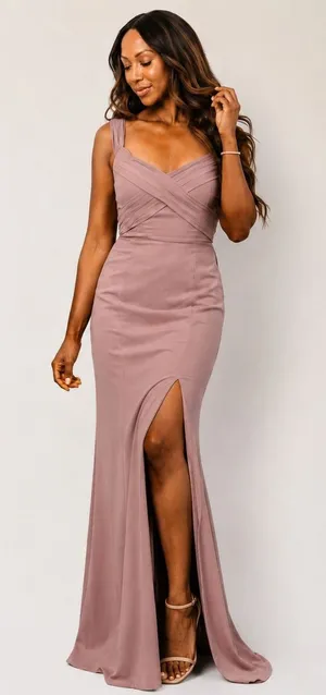 Baltic‎ Born Opal Sweetheart Gown 1X Mauve Pink Formal Wedding Guest Maxi Dress thumbnail 1