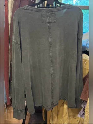 NWOT Free People We The Free Fade Into You Tee - Metal Stiletto washed black - M thumbnail 7