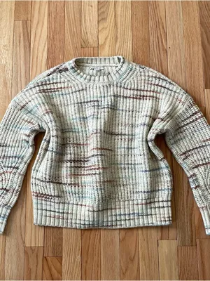 American Eagle Neutral Knit Sweater Small Granola Earthy Minimalist Cozy Outdoor thumbnail 2