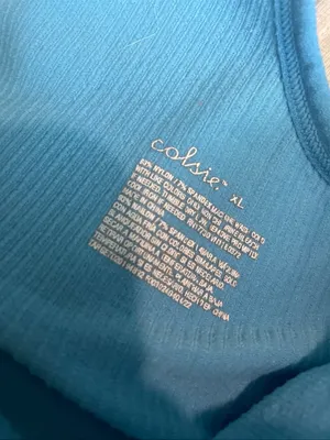 Colsie Blue Ribbed V thumbnail 2