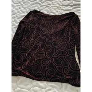 Notations Black Velvet With Red Paisley Top Whimsygoth Dark Romantic Witchy thumbnail 11