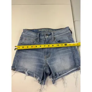 American‎ Eagle Outfitters Denim Shorts Womens Size 0 Light Wash Frayed thumbnail 5