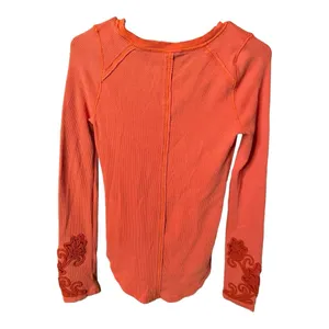 Free People Orange Long sleeves Sweater Top thumbnail 2