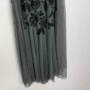 BIYA Darya Mesh Grey Embroidered Dress Womens XS Johnny Was thumbnail 4