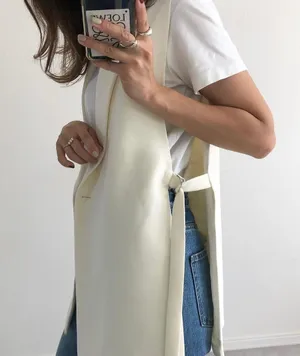 Zara blazer vest coat cream waistcoat with vents thumbnail 3
