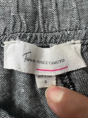 Two by Vince Camuto Grey 100% Linen Women Crop Pants size Small Pullon thumbnail 9