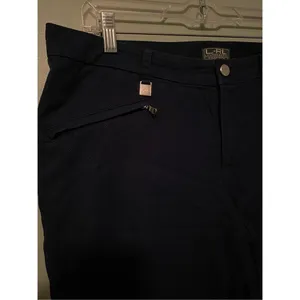 L-RL Ralph Lauren Active Navy Blue Cropped Capri Pants Size 10 thumbnail 3