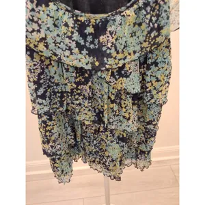 APT. 9 Sleeveless Multilayer Lined Ruffled Blue Floral Size M Women Blouse thumbnail 6