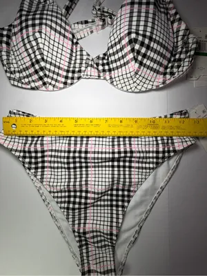 Salt + Cove Black & Pink Plaid Underwire Bikini Set thumbnail 3