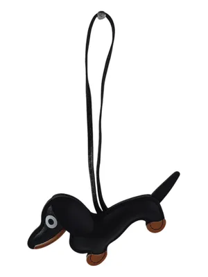 Black & Tan Faux Leather Dachshund Dog Bag Charm Purse Keychain thumbnail 4