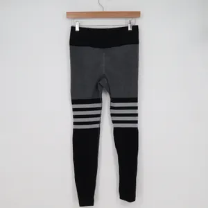A AGROSTE Womens High Waist Seamless Leggings Black Grey Striped Activewear thumbnail 3