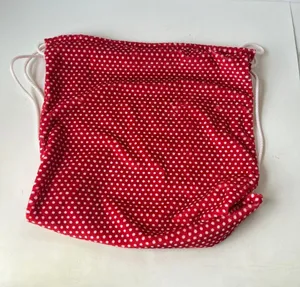 SEW SWEET MINKY Designs DrawString Tote Bag Red White Polka Dots NWT thumbnail 1
