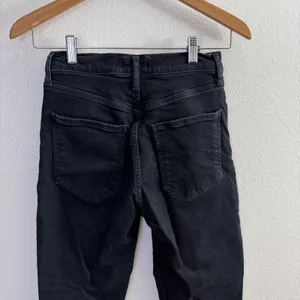 Agolde Riley Long Jeans Womens Size 25 Black Button Fly Denim 27" A9090-1288 thumbnail 7