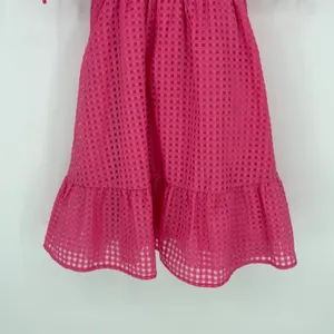 Entro Pink Gingham Puff Sleeve Smocked Ruffle Dress Coquette‎ Girly Size Small thumbnail 3