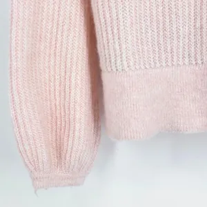 Boden Francesca Sweater Women's L Balloon Sleeve Rib Knit Mohair Knit Pink Large thumbnail 6