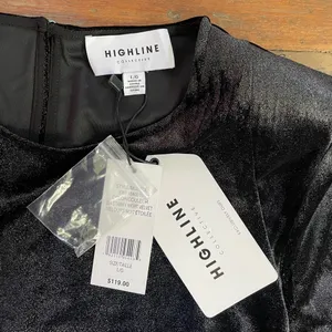NWT Highline Collective Starry Night Velvet Long Sleeve Mini Dress Sz L 💛🎀 thumbnail 14