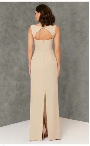 Azazie Flori Champagne Sheath Square Neckline Chiffon Dress thumbnail 2