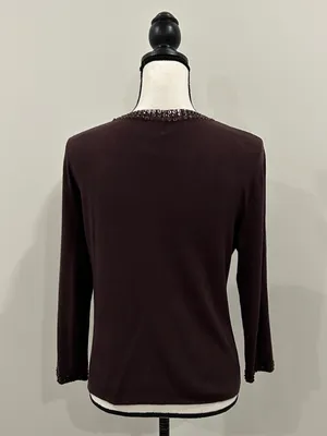 Finity Embellished Cardigan Brown Size L thumbnail 4