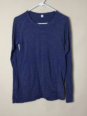 Lululemon Swiftly Tech Round Neck Navy Blue Heather Size 10 thumbnail 1
