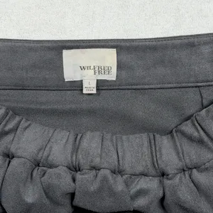Wilfred Free Aritzia Gray Mini Skirt Size Large Elastic Waist Draped Skirt thumbnail 2