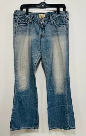 Abercrombie & Fitch low rise vintage Y2K Light Blue Flare Jeans Size 12 thumbnail 1