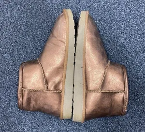 Arizona Jeans bronze brown foil mini ugg boots ankle shearling lined 7.5 thumbnail 8