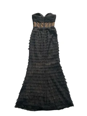 Dress the Population Grace Dress Mermaid Gown Black Nude Size S Black Tie Formal thumbnail 8