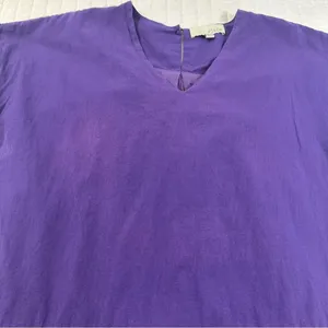 Pinch 100% Cotton Purple V-Neck Mini Dress With Pockets thumbnail 16