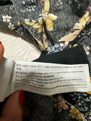 Abercrombie & Fitch black floral mini dress with yellow, blue, and pink flowers thumbnail 5