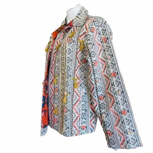 ANTHROPOLOGIE Verb Kellianne Bohemian Rug Tasseled Shirt Jacket Size L NEW thumbnail 6