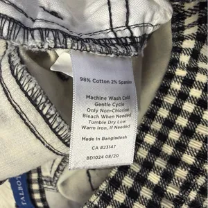 Talbots High-Waist Straight Leg Corduroy Pants Size 12P Black Gingham thumbnail 3
