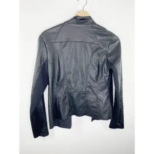 The Limited Collection Womens Black Faux Leather Biker Drape Jacket Size XS Goth thumbnail 2